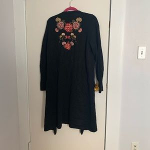 Embroidered long sweater